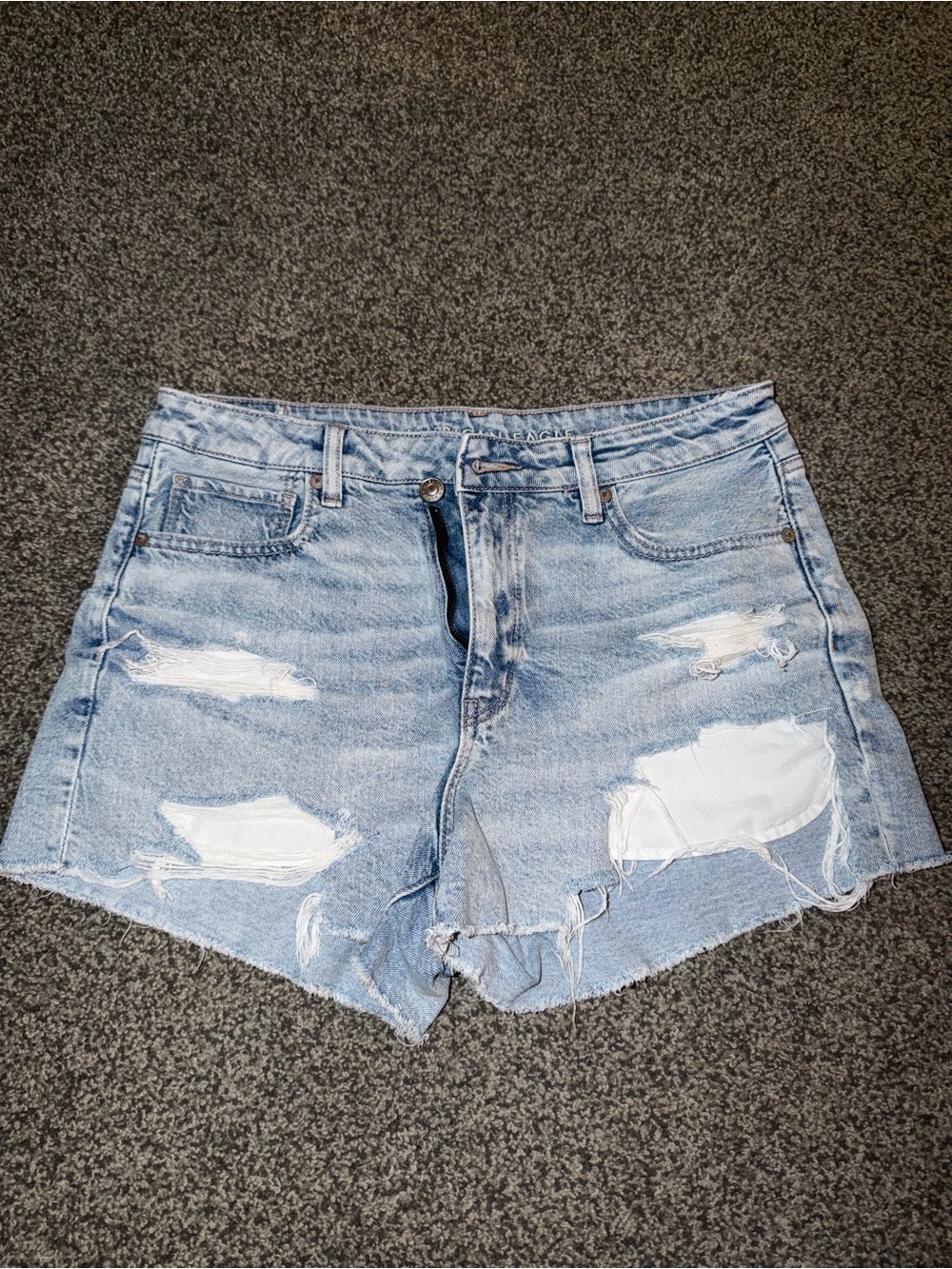American Eagle Outfitters Light Blue Distressed Denim Cutoff Shorts